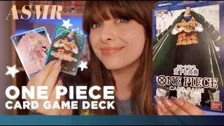 ASMR 🏴‍☠️ One Piece 🏴‍☠️ TCG Seven Warlords Deck Unboxing! Whispering, Tapping & Card Shuffling