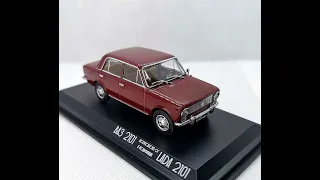 Модель ВАЗ-2101 "Жигули", вишнёвого цвета в масштабе 1:43, производитель EVR-mini, № EVRM0143-01