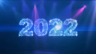 Футаж  Год 2022 на синем фоне. Year 2022 background
