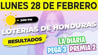 Sorteo 3PM Loto Honduras, La Diaria, Pega 3, Premia 2, Lunes 28 de Febrero del 2022 | Ganador 😱🤑💰💵