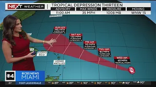 Tropical Depression 13 forms in Central Atlantic