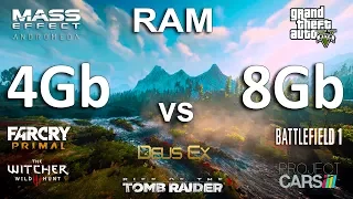 4Gb vs 8Gb RAM Test in 8 Games