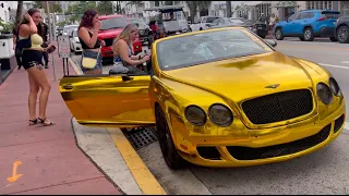 UBER PRANK African Prince in GOLD Bentley picking up GOLD DIGGERS on Miami Beach! Part 3