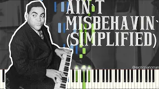 Thomas Fats Waller - Ain't Misbehavin [Simplified] (Solo Jazz Stride Piano Synthesia)