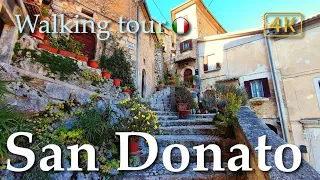 San Donato Val di Comino (Lazio), Italy【Walking Tour】History in Subtitles - 4K