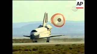 Shuttle lands at Edwards Air Force Base after weather-delayed return