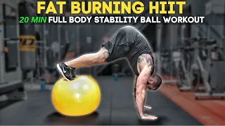 20 Min  Full Body Stability Ball Workout at home (Fat Burning HIIT)