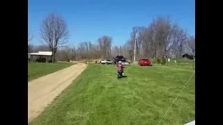 Jordans 1st time riding a bike with a clutch. KX65