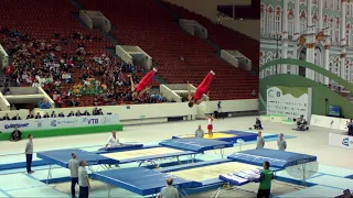 Belgium (BEL) M - 2018 Trampoline Worlds, St. Petersburg (RUS) - Qualification Synchro R2