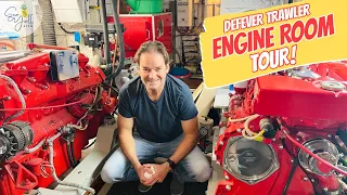 TRAWLER ENGINE ROOM TOUR! | Complete Walk-Through of Our DeFever 44 Yacht Engine Room