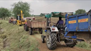 New Jcb 3Dx Fast Loading Mud In Mahindra 575 Di | Tractor Trolley Unloading | Jcb And Tractor Video