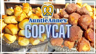 COPYCAT Auntie Anne's Pretzel Bites || Auntie Anne's Pretzels Recipe || Cinnamon Sugar & Original