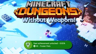 I Inspired an Achievement in Minecraft Dungeons! ▫ Barefist Steve vs Creeping Winter DLC