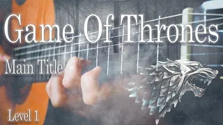 Game of Thrones - Main Title | Level 1 | Slow Fingerstyle Lesson | TAB/Sheet Music