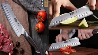 Amazon lastest Best Deals kitchen knife set cutter sharp chopper slicer cutting steel wood handles