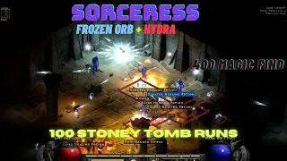 Diablo 2 Resurrected| Sorceress Frozen Orb + Hydra Hybrid Build Farm| 100 Stoney Tomb Runs| D2R 2.4