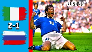 italy vs Russia 2 - 1 Highlights & All Goals Euro 1996