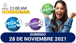 Sorteo 11 AM Resultado Loto Honduras, La Diaria, Pega 3, Premia 2, DOMINGO 28 de noviembre 2021