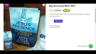 New Anointing Water Now Available! Only $100!