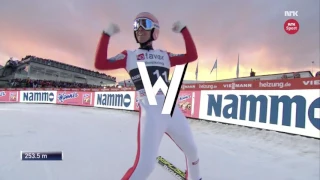 New world record! The longest ski jump ever - Stefan Kraft; 253,5 m in Vikersund