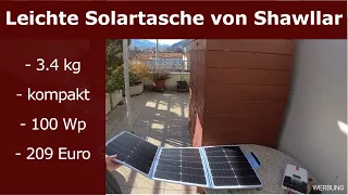 Solartasche Shawllar 100 Wp - Vorstellung und Funktionstest