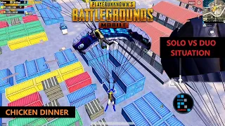 PUBG MOBILE | AMAZING SOLO VS DUO SITUATION INTENSE MATCH CHICKEN DINNER