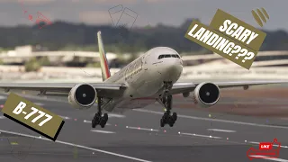 UNBELIEVABLE Airplane Landing!! Boeing 777 Emirates Landing at San Francisco Airport