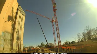 Time lapse of Wolffkran 235B tower crane assembly in St. Louis with 550 ton mobile crane