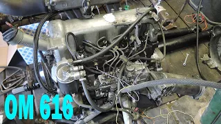 Первый запуск после сборки двигателя OM 616 | MERCEDES T1 W124 MB 100| OM 615 617 2.4D Old Diesel!