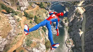 GTA 5 Crazy SPIDERMAN CLIFF Jumps-Falls-Ragdolls ep.42 [Euphoria physics | Funny Moments]