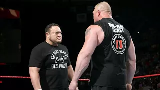 Brock Lesnar Confronts Samoa Joe 12/6/2017 WWE Monday Night Raw Live