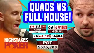 Gus Hansen Hits Quads Against Daniel Negreanu | High Stakes Poker