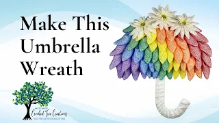 Learn to Make a Rainbow Umbrella Wreath, a step-by-step tutorial