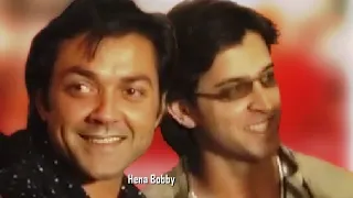 Bobby Deol , Hrithik Roshan and Lara Dutta at Jurm 2005 music launch