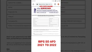 #IBPS_SO_AFO_SCORE CARD 2022 l AFO 2021 SCORE CARD. | FINAL CUTOFF #ibpsnotification #finalselection