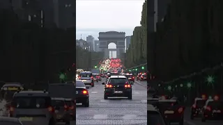 Paris  Evening traffic on Avenue des Champs Élysées  #shorts