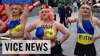 Topless in Times Square: FEMEN Protests Putin in NYC