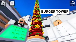 ❗️ADMIN❗️ GIANT BURGER TOWER in ROBLOX Cook Burgers (FUNNY MOMENTS)