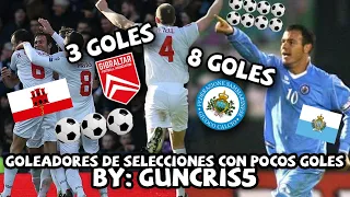 TOP 7: Máximos goleadores históricos de SELECCIONES NACIONALES con POCOS GOLES | 🇸🇲, 🇬🇮, 🇦🇮...