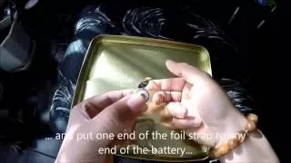 How to set up fire with battery and aluminium foil