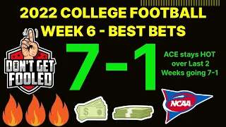 Easy Money 2022 l College Football Week 6 Picks & Predictions l Best Bets Handicapper Expert 10/8/22