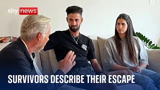 Israel-Hamas war: Festival survivors tell Sky News of their lucky escape