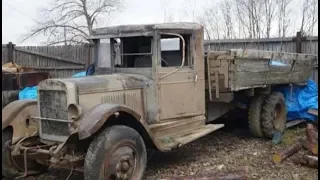 Нашли старый грузовик ЗИС у бабушки и восстановили его до оригинального состояния.Вот что получилось