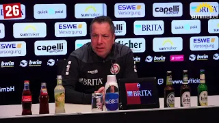 Uwe Koschinat und Markus Kauczinski nach SV Wehen Wiesbaden vs. 1.FC Saarbrücken
