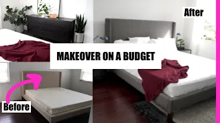 SMALL BEDROOM MAKEOVER MINIMALIST HOME DECOR MASTER ROOM MAKEOVER TOUR DECORATING IDEAS ON A BUDGET