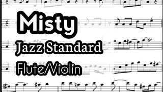 Misty Smooth Jazz Flute or Violin Sheet Music Backing Track Play Along Partitura