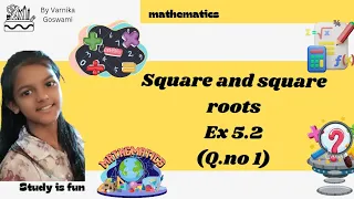 class 8 | maths | Ch 5 Squares and square roots Ex 5.2 (Q.no 1)