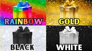 Choose Your Gift! 🎁 4 Gift Box Challenge Rainbow, Gold, Black or White 🌈⭐️🖤🤍 #giftboxchallenge