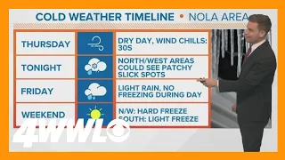 New Orleans Weather: Cold front arrives, low chance for wintry weather