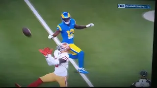 49ers Jaquiski Tartt Dropped Interception in NFC Championship